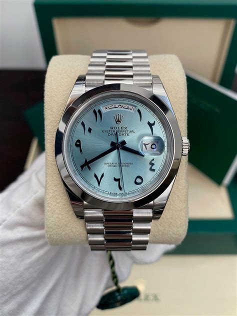 rolex platinum arabic price|Rolex day date watch.